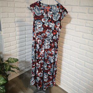 Joe Fresh Ladies Elastic Waist Flowered Maxi Dress